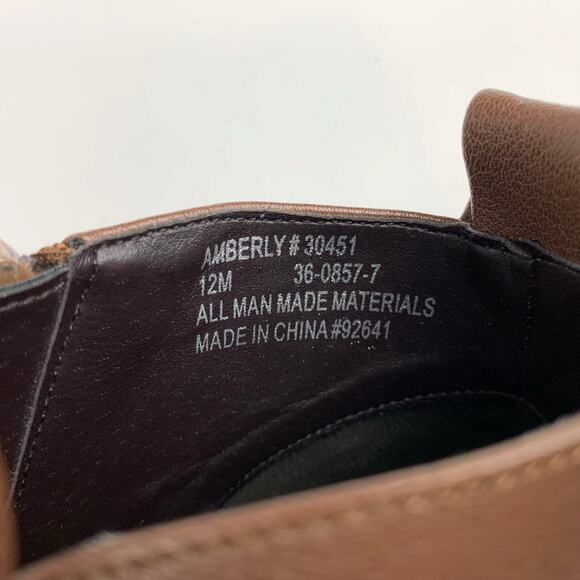 Comfortview Amberly Ankle Boots Brown Faux Leather Comfort Shooties Women's 12 - Picture 6 of 12